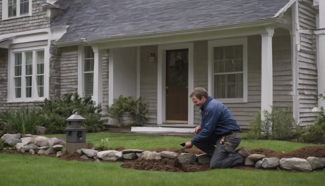 A friendly pest control provider showing a homeowner a termite inspection report outside a house in Shelton